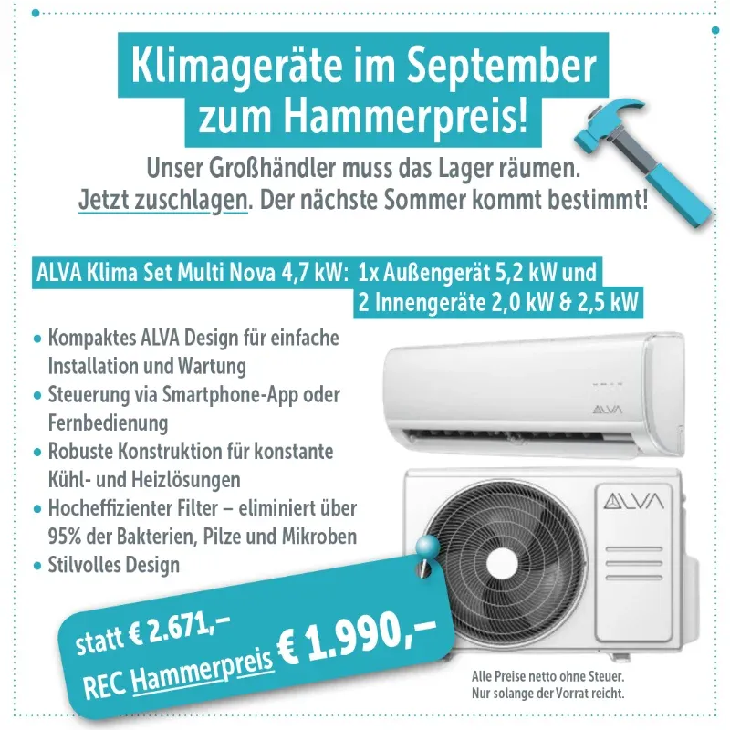 1 Außengerät + 2 Innengerät